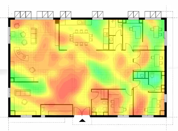 Intersoft elabora mapas de calor para asegurar que tu Red Inalámbrica tenga total cobertura